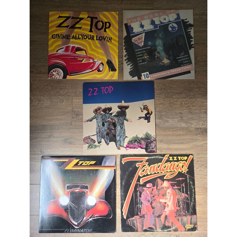 ZZ TOP Record Vinyls Set of 5 Eliminator The Best Of El Loco Fandango....